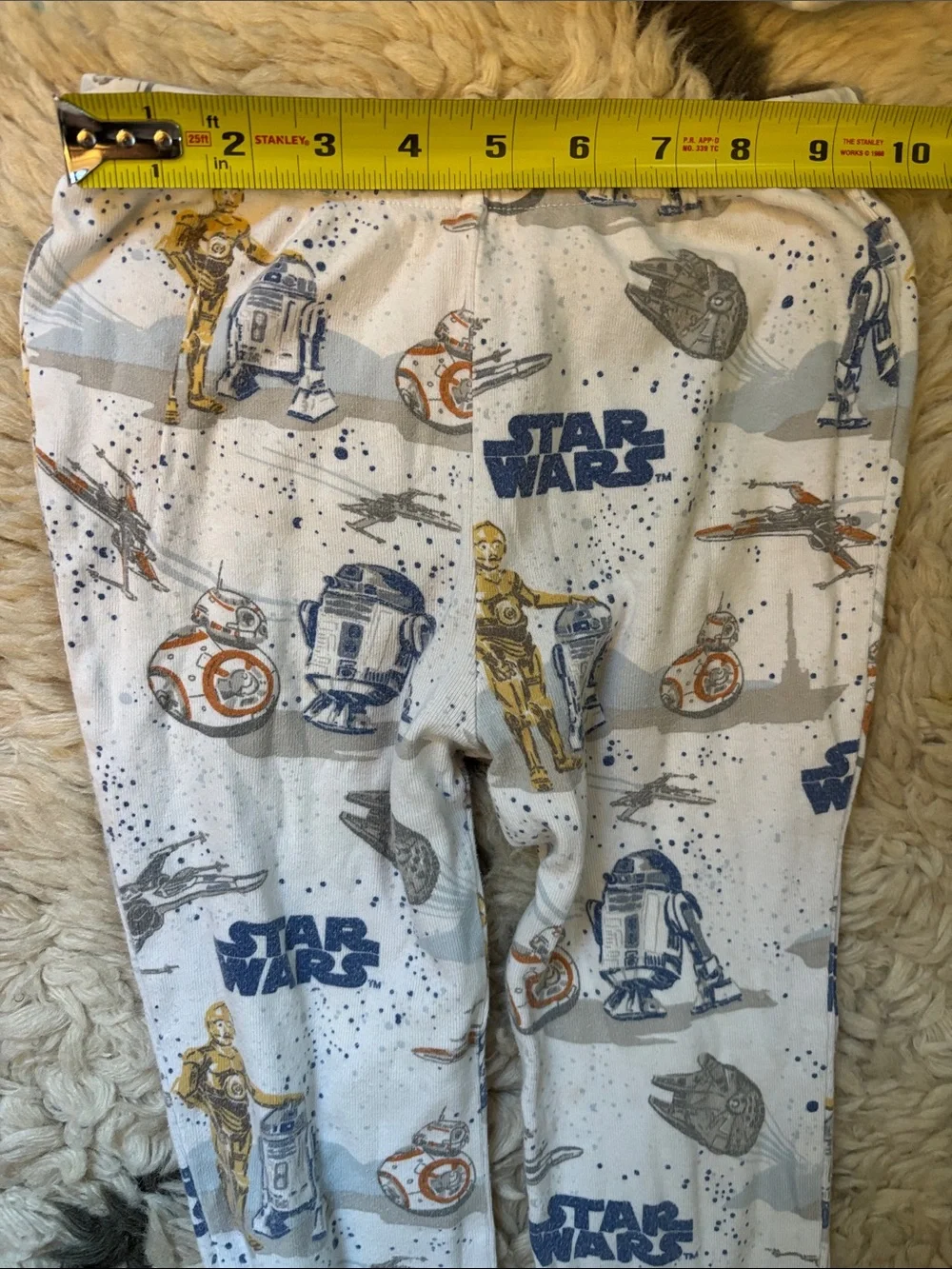 Star Wars White and Blue Kids Pajama Set with Character Prints